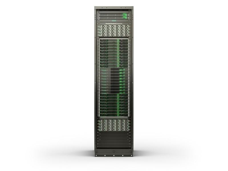 A full GB200 NVL72-class rack with dozens of compute trays